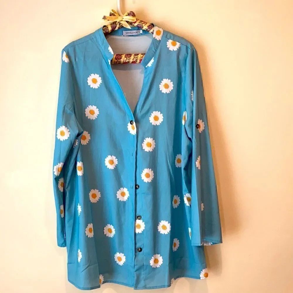 Misslook Shirt Mini DressFlowers BOHO